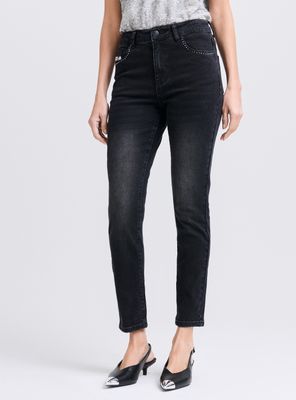 Jeans Skinny con Tachas en Bolsillos