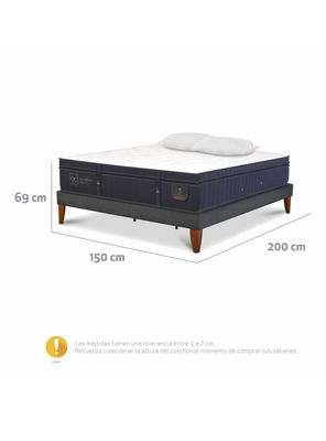 Imagen 2 del producto Cama Europea Box Super Premium 2 Plazas Base Normal + Almohadas