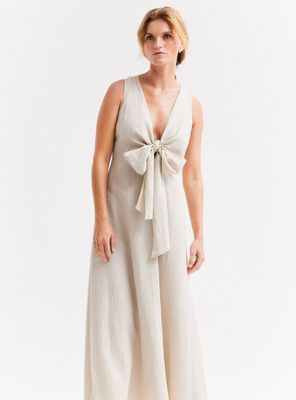 Vestido Largo Cierre Nudo Delantero