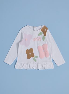 Polera Estampada con Vuelos Abajo