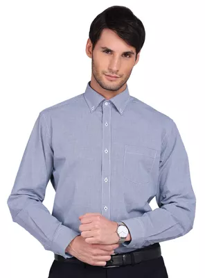 Camisa Diseño a Cuadros Manga Larga