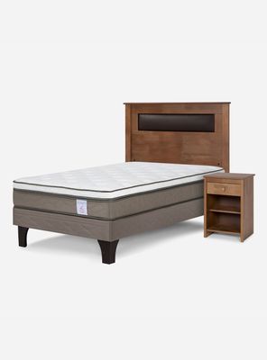 Cama New Style 6 1.5 Plazas + Muebles Ferrara