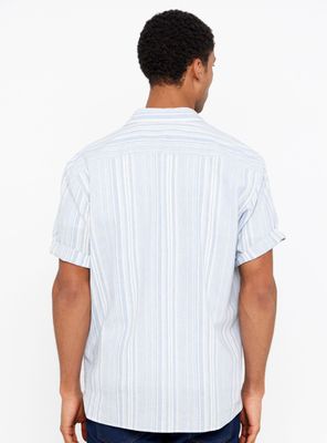 Imagen 2 del producto Camisa Lino Algodón Rayas Manga Corta