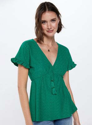 Polera Broderie Detalle Volantes