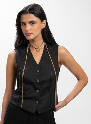 Peto Vest Amanda Recto Negro