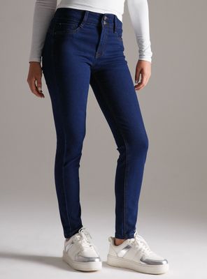 Jeans Skinny Elasticado Doble Botón