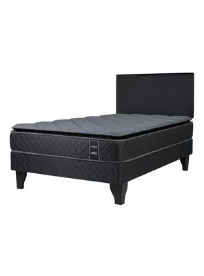 Cama Europea Nuit 1.5 Plazas Base Normal + Respaldo Acolchado