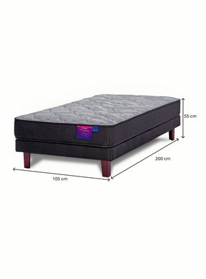 Imagen 2 del producto Cama Europea Therapedic Plus 1.5 Plazas Box + Respaldo Royal Gris