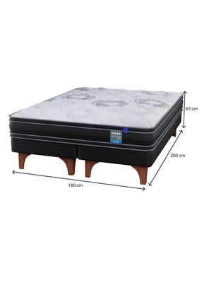 Imagen 2 del producto Cama Europea Seven Plus King + Respaldo Royal Gris