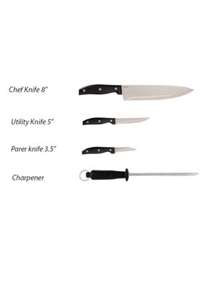 Imagen 2 del producto Set de Cuchillos Acero Inox y Afilador Granger 4 Piezas