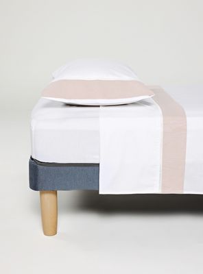 Sábanas 1.5 Plaza 200 Hilos Borde Lino