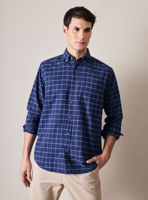 Camisa Manga Larga Semi Oxford Cuadros
