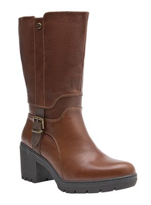 Imagen 2 del producto Bota Larga con Hebilla Taco Cuadrado WL094 Cuero Mujer