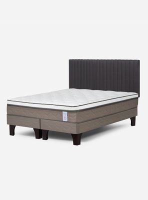 Imagen 1 del producto Cama Europea 2 Plazas New Style 6 + Respaldo Lucio Grafito