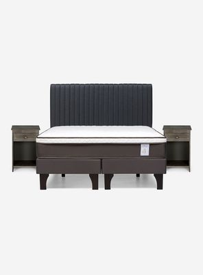 Imagen 2 del producto Cama Europea New Style 4 Plus Base Dividida 2 Plazas + Set Muebles Lucio grafito