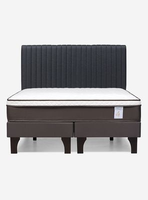 Imagen 2 del producto Cama Europea New Style 4 Plus Base Dividida 2 Plazas + Respaldo Lucio grafito