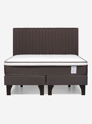 Imagen 2 del producto Cama Europea New Style 4 Plus Base Dividida 2 Plazas + Respaldo Lucio Chocolate