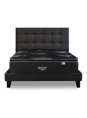 Imagen 2 del producto Cama Europea LowNest Dolphin Base Dividida 2 Plazas + Respaldo Tignes Margo