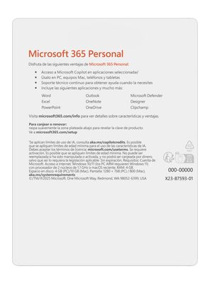 Imagen 2 del producto Microsoft 365 Personal 12 Meses 1 Usuario