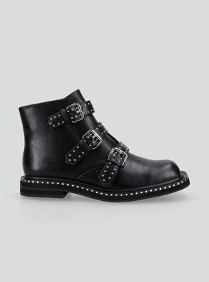 Botín Hebillas Tachas Mujer