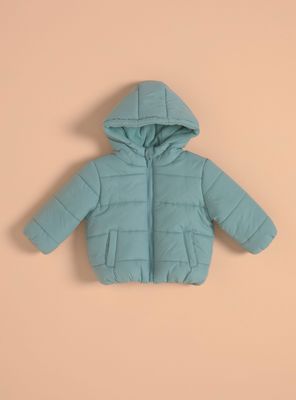 Parka con Capucha de Color Sólido