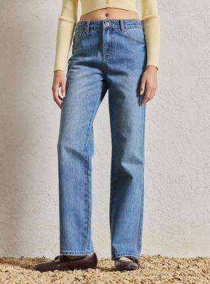 Jeans Straight Lavados Clásicos