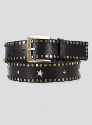 Cinturón Tachas Bicolor Cuero