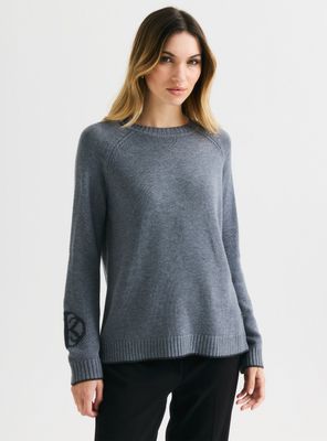 Sweater con Intarsia de Logo en la Manga