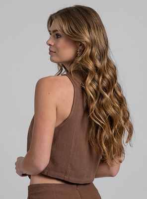 Imagen 2 del producto Vest Pipa Lino Café