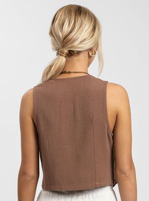 Imagen 2 del producto Vest Lino Pipa Café