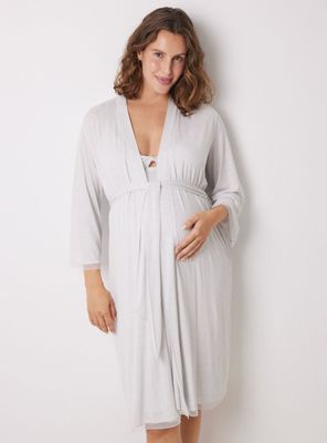 Bata Maternity Midi Viscosa Estampado Puntos