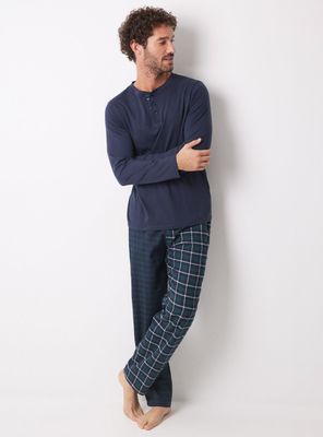 Pijama Largo Algodón Cuadros