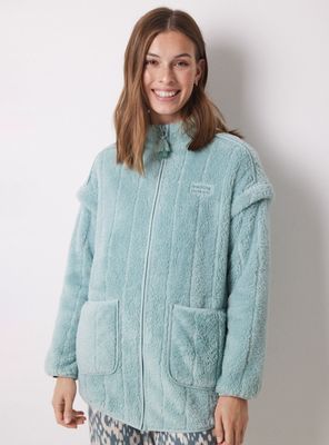 Bata Corta Pelo Fluffy Verde