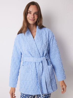 Bata Corta Cruzada Acolchada Claro