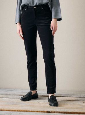 Pantalón Cotelé Slim con Proceso de Teñido