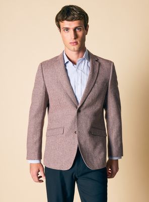 Blazer Recto Slim Fit Tweed Espigado