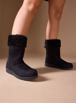 Bota Cuña Efecto Pelo Mujer