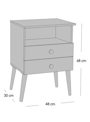 Imagen 2 del producto Cama Europea Terapeutic 1.5 Plazas x190 cm + Respaldo Merci + Velador Malaga Nude