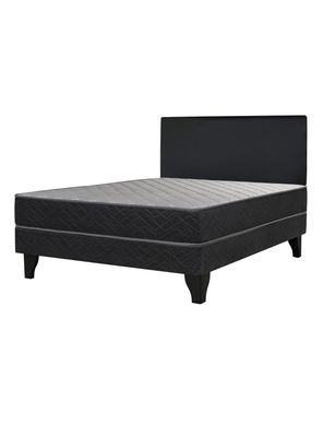Cama Europea Apolo Black 2 Plazas x190 cm + Respaldo Nuit