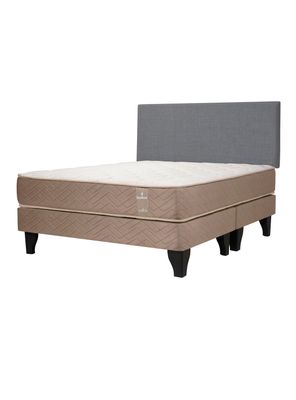 Cama Europea Bamboo 2 Plazas Base Normal + Respaldo