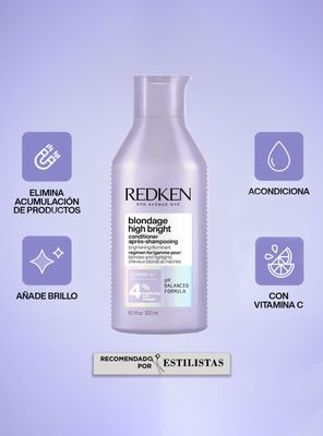 Imagen 2 del producto Acondicionador Iluminador Cabello Rubio Blondage High Bright 300ml Redken