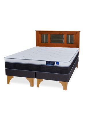 Cama Europea Nexus 2 Plazas Box Base Dividida + Respaldo Lorraine