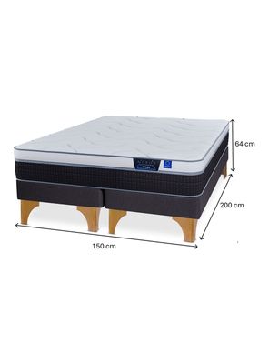 Imagen 2 del producto Cama Europea Nexus 2 Plazas Box Base Dividida + Set de Muebles Lorraine