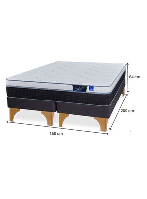Imagen 2 del producto Cama Europea Nexus 2 Plazas Box Base Dividida + Respaldo Modern Grafito