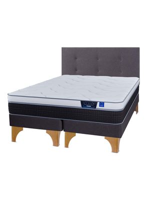 Cama Europea Nexus 2 Plazas Base Dividida + Respaldo Royal Grafito