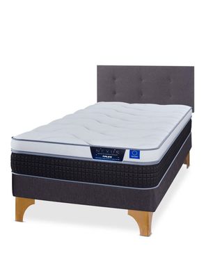 Cama Europea Nexus 1.5 Plazas Box + Respaldo Royal Grafito