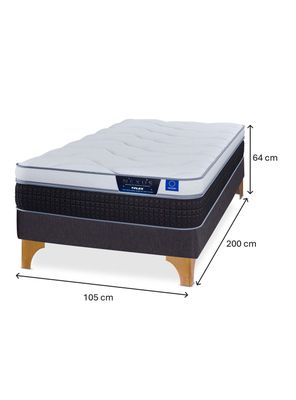 Imagen 2 del producto Cama Europea Nexus 1.5 Plazas Box + Respaldo Royal Grafito + Velador Rock