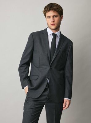 Traje Recto Regular Fit Lana Textura