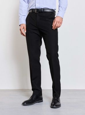 Pantalón Vestir Slim Fit Lana Polyester Negro