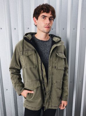 Chaqueta Larga Lavada con Chiporro